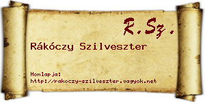 Rákóczy Szilveszter névjegykártya