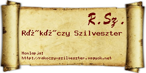 Rákóczy Szilveszter névjegykártya
