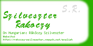 szilveszter rakoczy business card